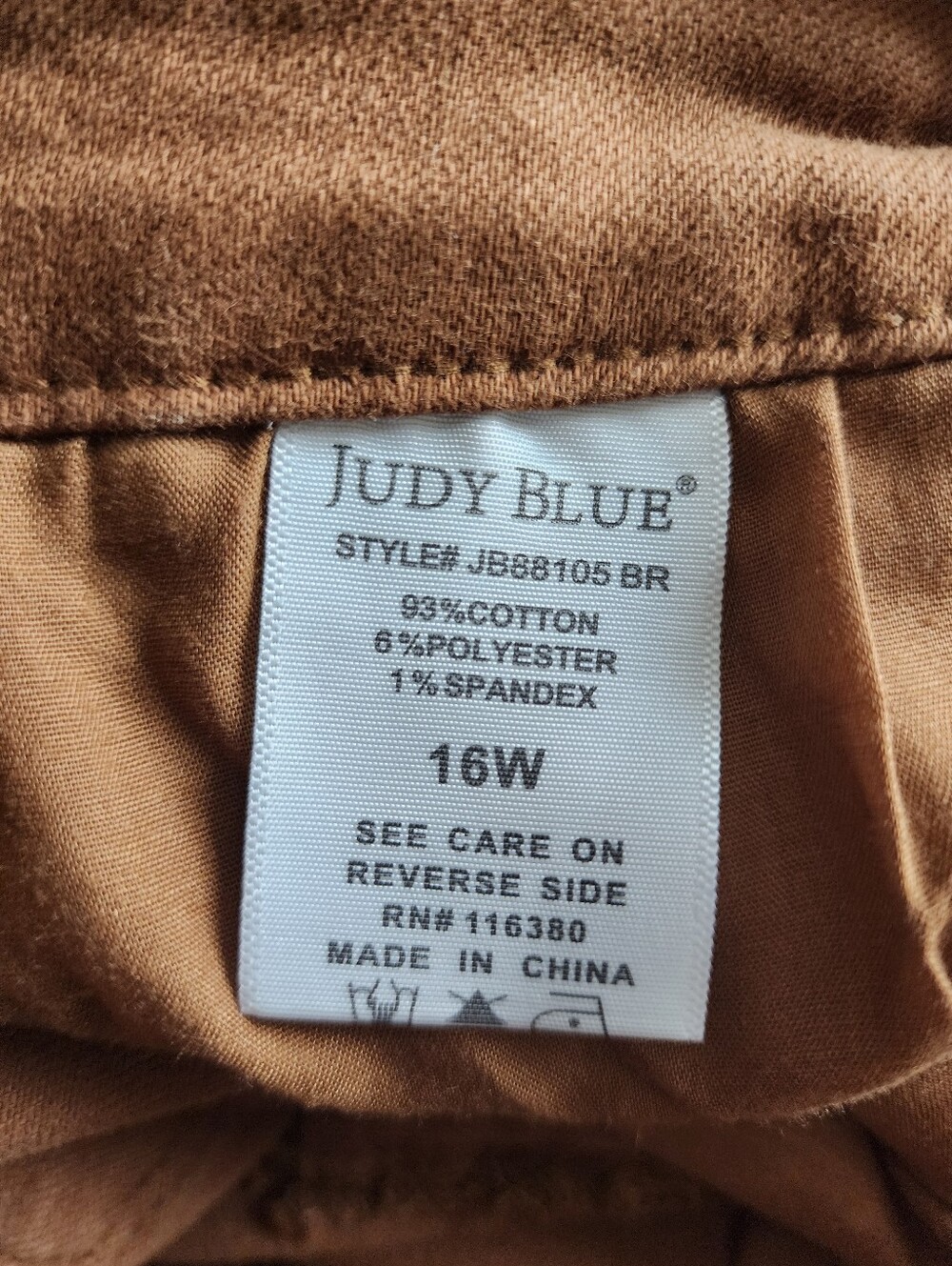 Judy Blue High-Rise Chrstnut Brown Jeans NWOT Size 16w. - Picture 8 of 10